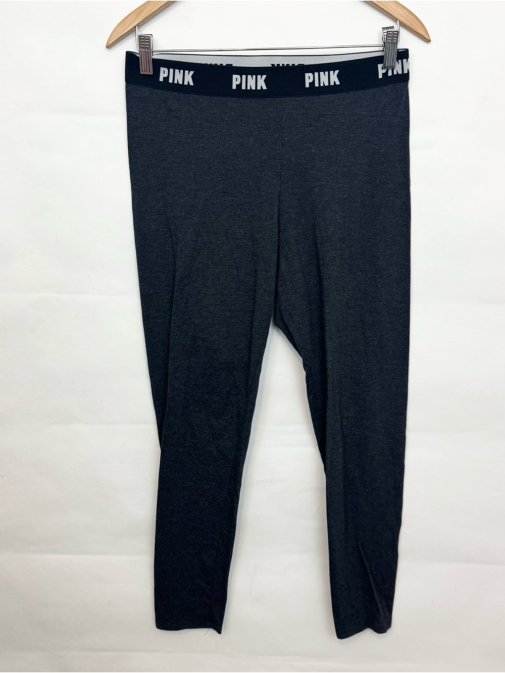 Victoria's Secret's PINK charcoal Leggings with Logo Waistband Large